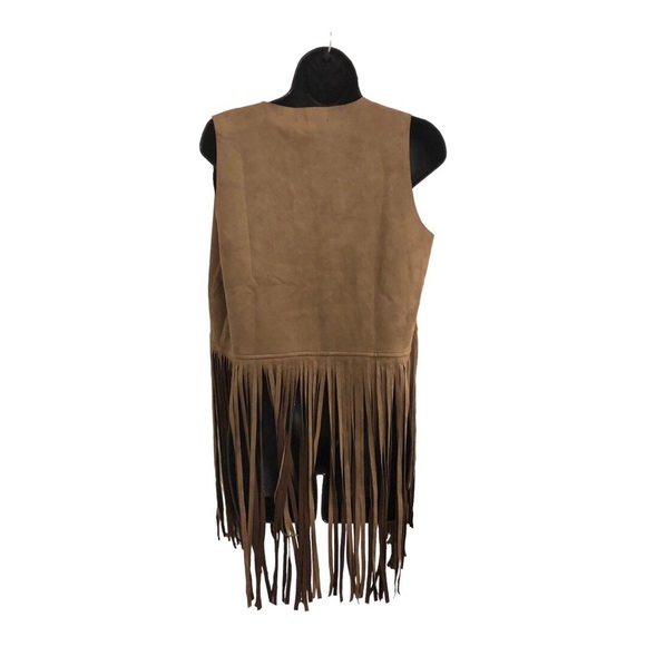 Sincerely‎ Jules suede boho western brown fringed open front vest size small - Picture 7 of 13